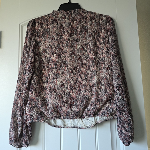 Mila Mae NWT Floral Wrap Blouse Romantic Puff Sleeve Top Boho Feminine S - Picture 9 of 10